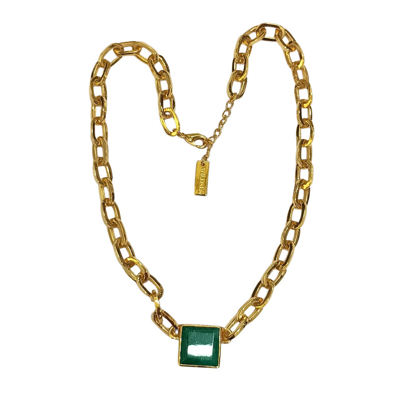 Single Stone Chain Emerald